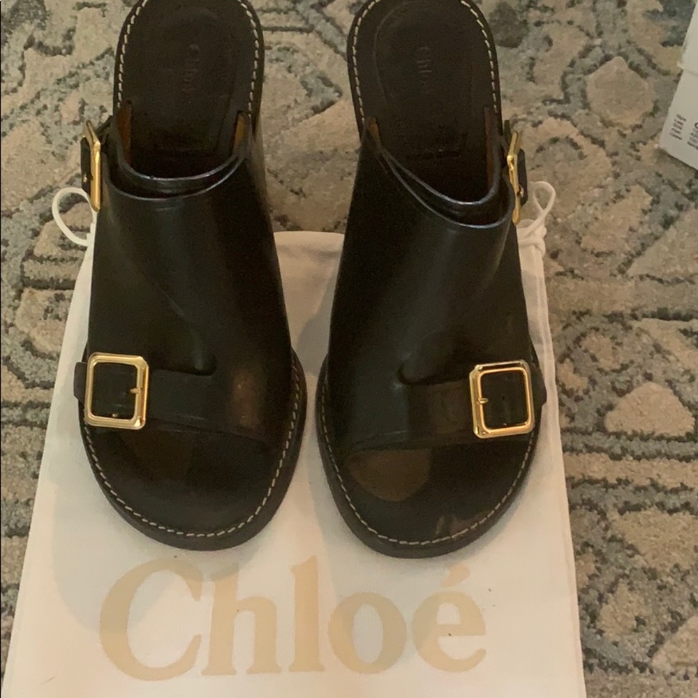 Chloe black Leather sandals